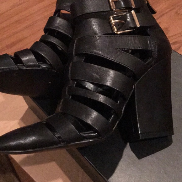 Black Leather Sandal/Bootie by BCBG - Picture 2 of 8